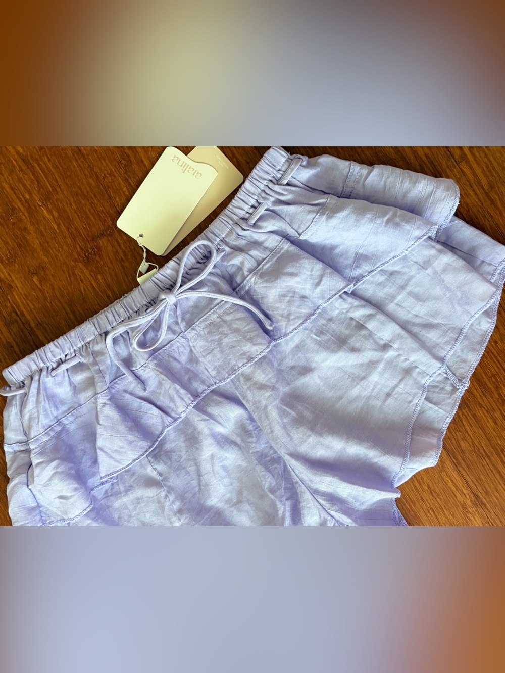 Aralina NWT Loungewear Shorts Swim Cover Shorts Lavender Ruffles Nighty Shorts M - Picture 7 of 11